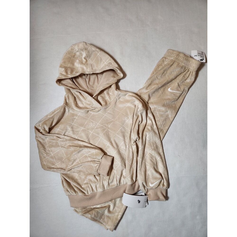 Nike Girls 6X Hoodie & Jogger Set Sanddrift
